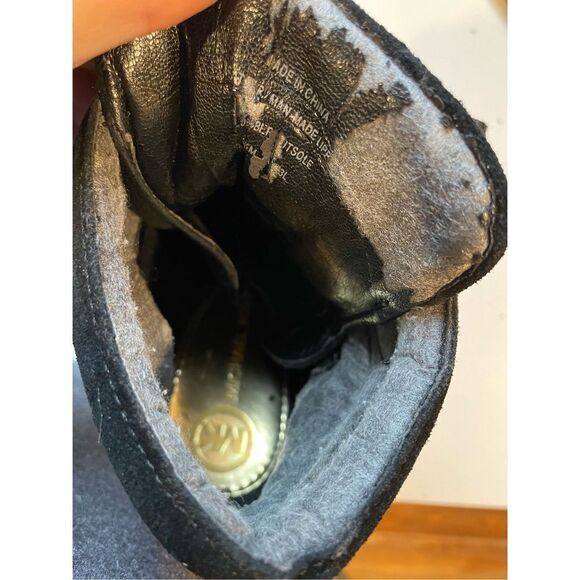 MICHAEL KORS Black Patent LIZZIE Hi High Top Wedge Platform Sneakers Booties 7.5 - Picture 8 of 13